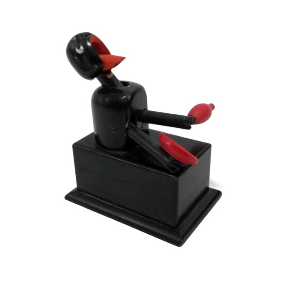 Rare Japanese KOBE Sake Drinker DOLL Articulated Wooden Figurine Vintage 4" - Picture 2 of 10